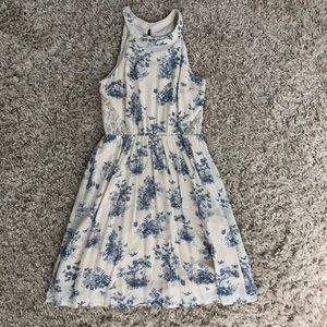 High neck flower dress